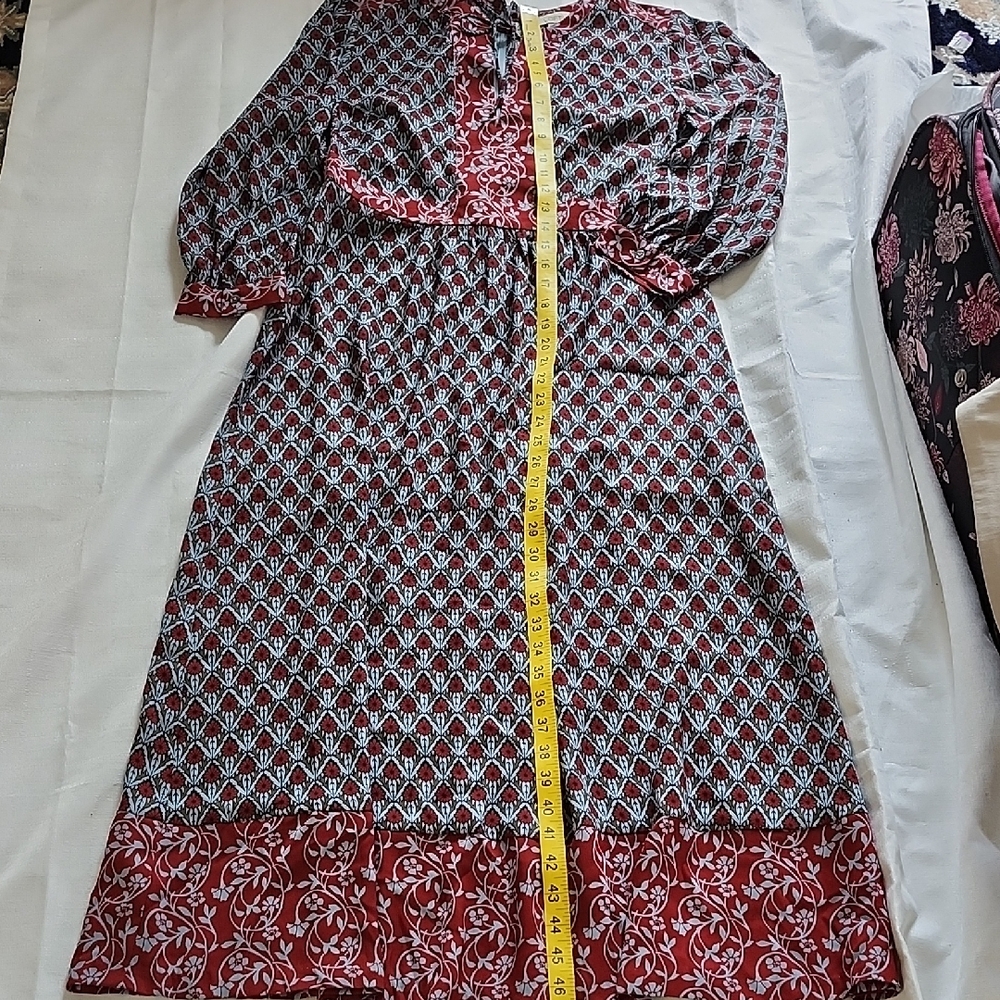 LOFT Red and Blue Floral Dress